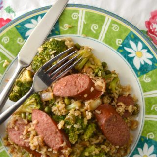 Anything Goes Sausage and Rice Skillet Meal - Perfect for Busy Weeknights - at B-Inspired Mama