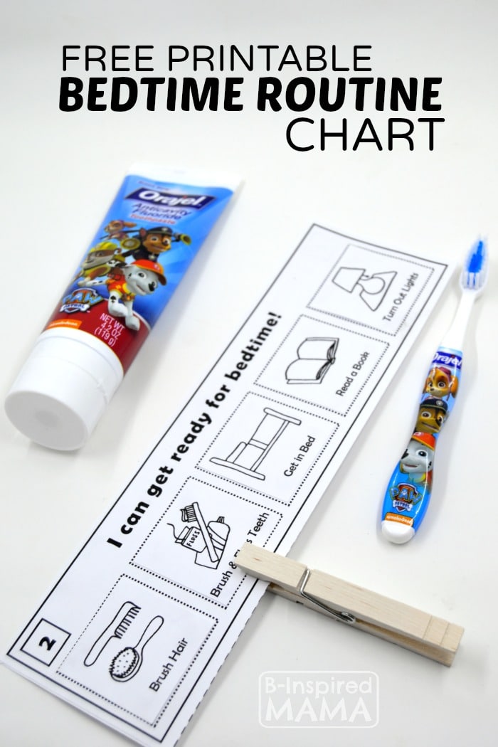 Free Printable Bedtime Routine Chart for Kids - B-Inspired Mama