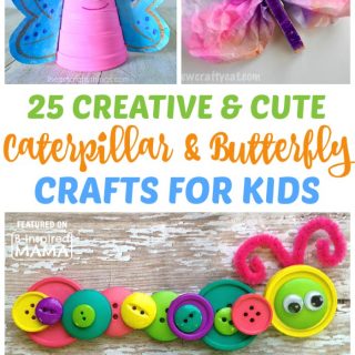 25 Creative and Cute Caterpillar and Butterfly Crafts for Kids - Perfect for a Spring Preschool Theme - at B-Inspired Mama