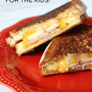Apple and Ham Grilled Cheese Sandwich - A Fancy Grilled Cheese for the Kids - at B-Inspired Mama
