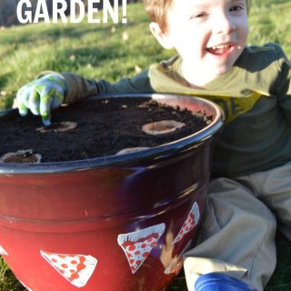 Planting a Pizza Garden in a DIY Pizza Garden Planter - A Great Outdoor Kids Activity for Spring and Summer - at B-Inspired Mama