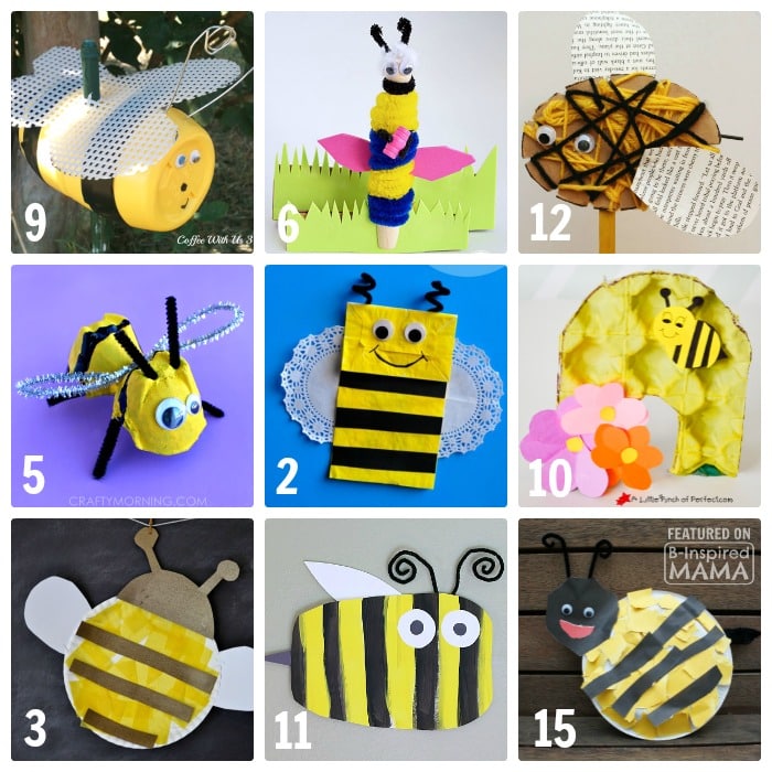 15 Seriously Cute Kids Crafts - Featuring Bees - for a Preschool Unit or Just for Summer Fun - at B-Inspired Mama