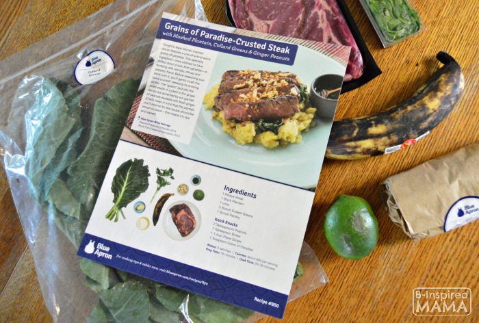 How Busy Moms can Cook Fancy Meals - A Blue Apron Review - One Recipe with its Ingredients - at B-Inspired Mama