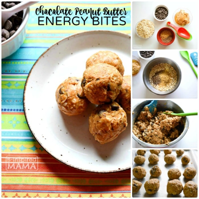 Easy Chocolate Peanut Butter No-Bake Energy Bites Recipe - Perfect for an After School Snack for the Kids or a Summer Picnic - at B-Inspired Mama
