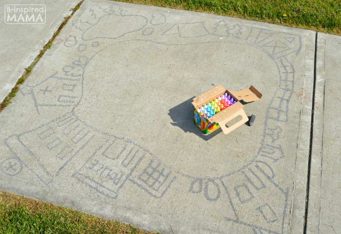 Sidewalk Chalk Art for Kids to PLAY In - A Sidewalk Chalk Town - Drawing the Town Outline - at B-Inspired Mama