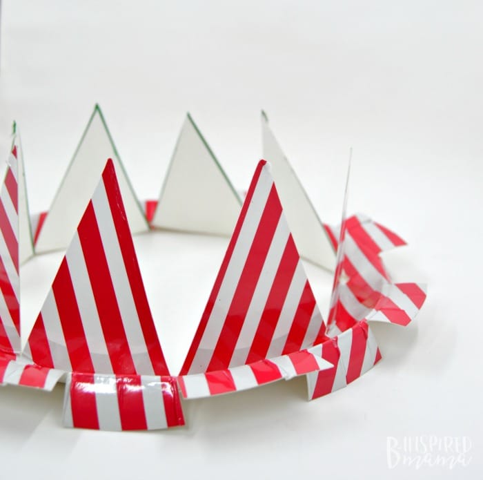 An Easy 4th of July Craft for Kids - A Stars and Stripes Crown - Starting to look like a crown - at B-Inspired Mama
