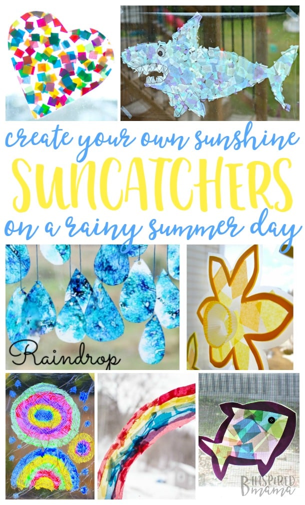 21 Suncatcher Craft Ideas for Kids - Create your own sunshine on a summer rainy day indoors - at B-Inspired Mama