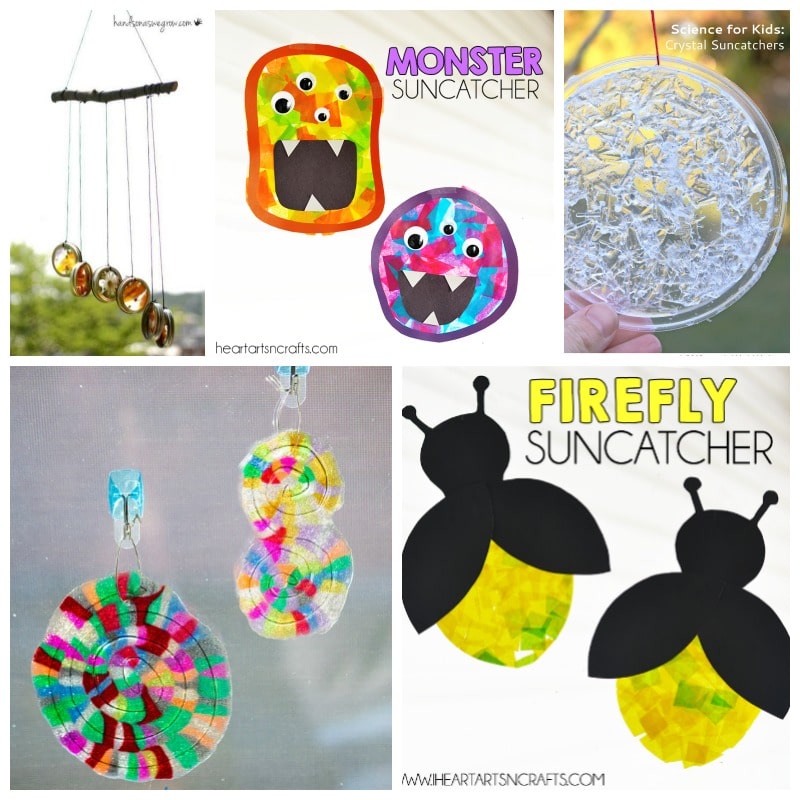 21 Suncatcher Craft Ideas for Kids - Create your own sunshine with your kids on a summer rainy day indoors - at B-Inspired Mama