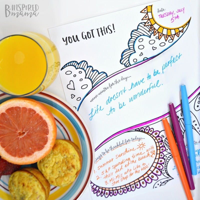 Be a Better Mom with This Simple 3 Step Morning Routine - Plus a Free Printable Day Planner that's encouraging instead of overwhelming - at B-Inspired Mama