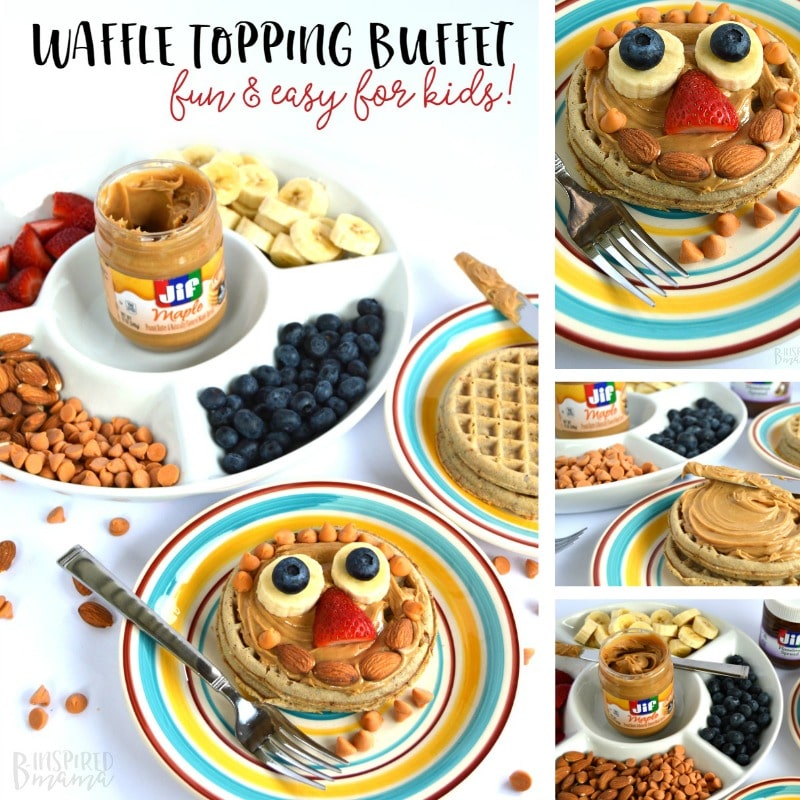 Frozen Waffle Topping Buffet - A Fun and Easy Breakfast for Kids - that's perfect for back to school mornings 