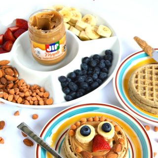 Frozen Waffle Topping Buffet - A Fun and Easy Breakfast for Kids - that's perfect for busy back to school mornings too - from B-Inspired Mama