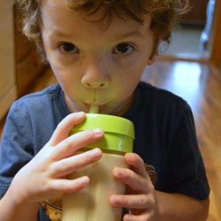 JC and his Vanilla Peanut Butter Smoothie - at B-Inspired Mama