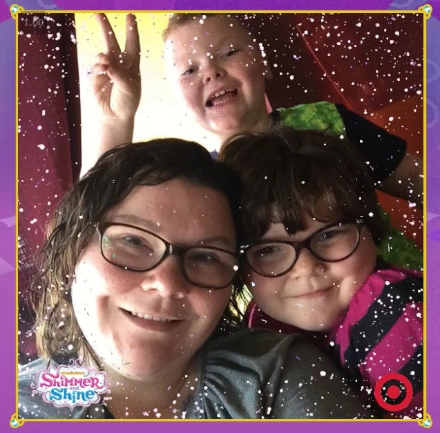 Our Glittery Selfy thanks to Shimmer and Shine at Target