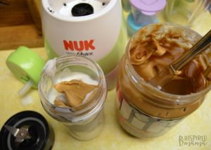 Vanilla Peanut Butter Smoothie Recipe - with protein from yogurt and healthy fats from peanut butter - at B-Inspired Mama