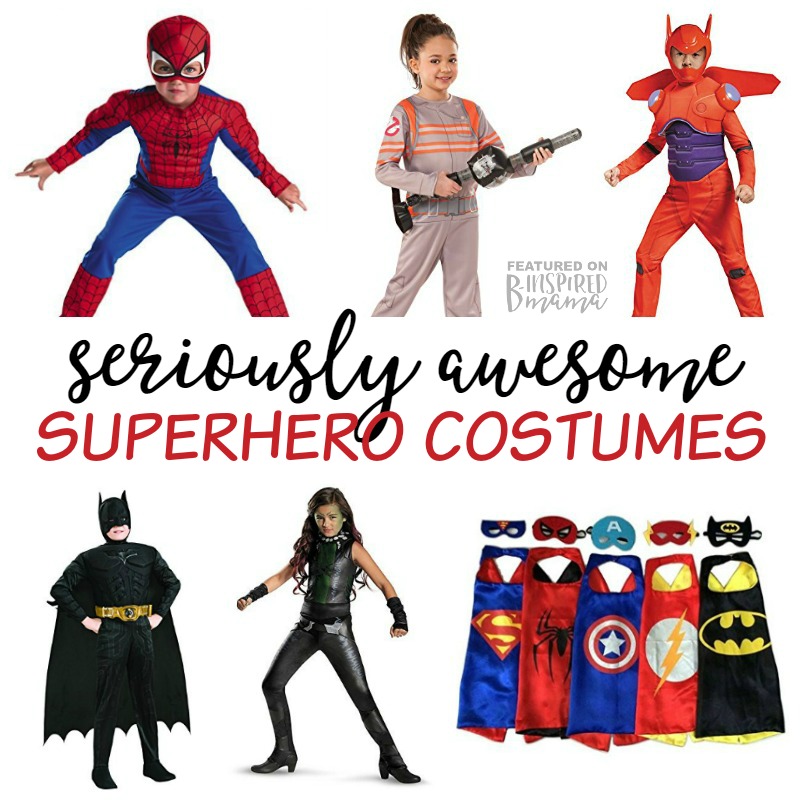 Seriously Awesome Superhero Costumes for Kids for Halloween - from classic capes to your kids favorite characters - at B-Inspired Mama
