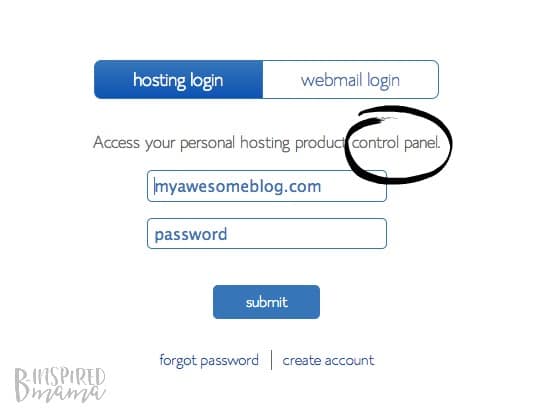 The easiest way to start a blog - only 4 simple steps - login to your cPanel - at B-Inspired Mama