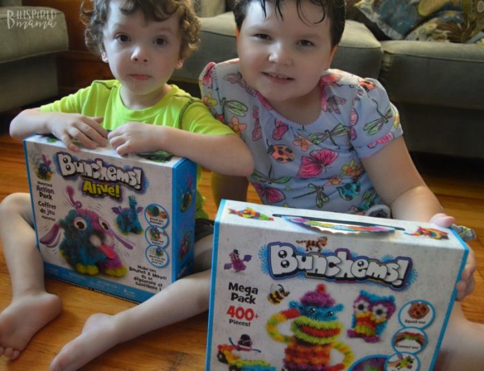 The kids getting ready for some creative play with our new sensory favorite - at B-Inspired Mama