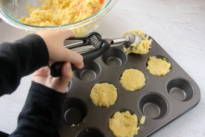 Have the kids help scoop - Crazy-Easy Cheesy Potato Recipe Your Kids Will LOVE!