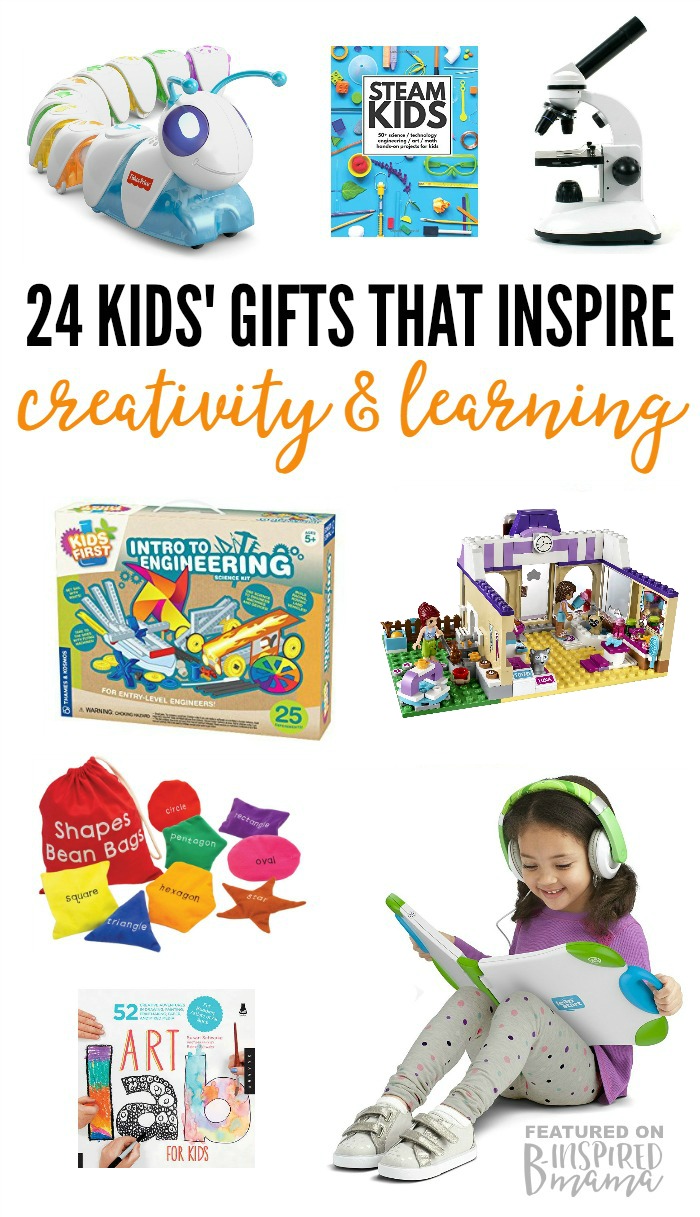 24 Kids' Gifts that Encourage Learning and Creativity - from books to STEM toys to craft kits and more - a 2016 Holiday Gift Guide