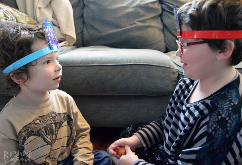 A Fun Family Game Night - Made Easy - Priscilla and JC playing Hedbanz Electronic grame- at B-Inspired Mama