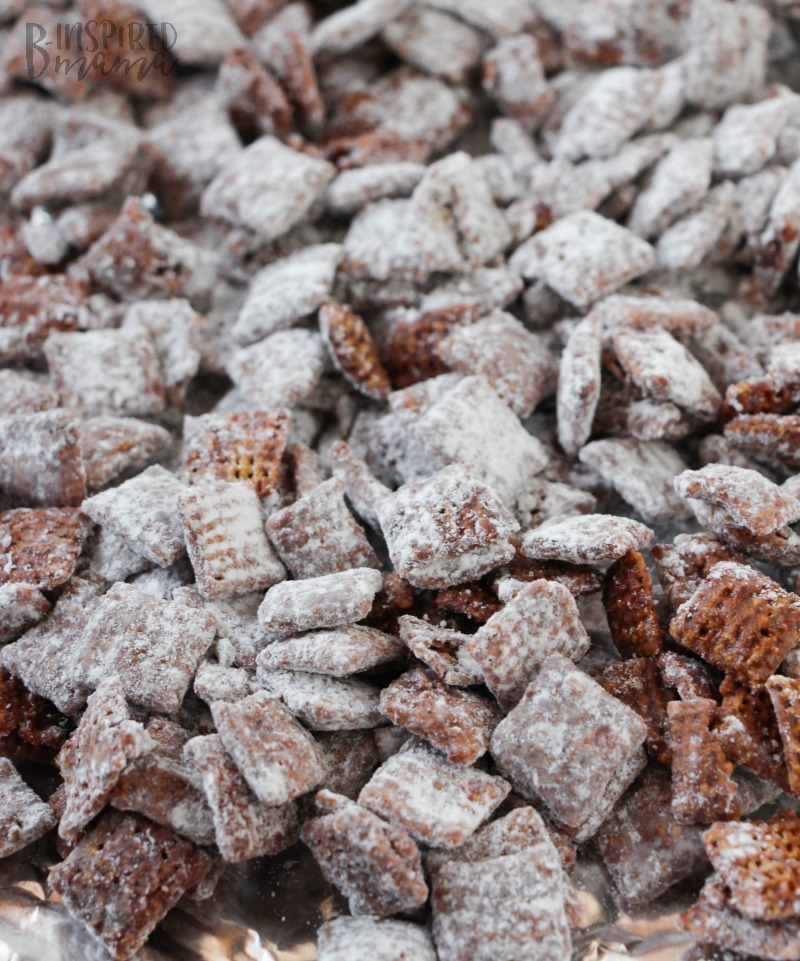 Muddy Buddies ready to be made Christmasy - An easy Christmas Muddy Buddies Recipe - Your Kids Will Remember Forever - at B-Inspired Mama