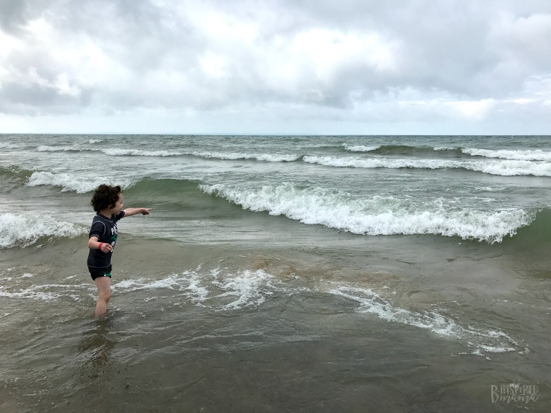 JC seeing Waves for the First Time - at Sherkston Shores