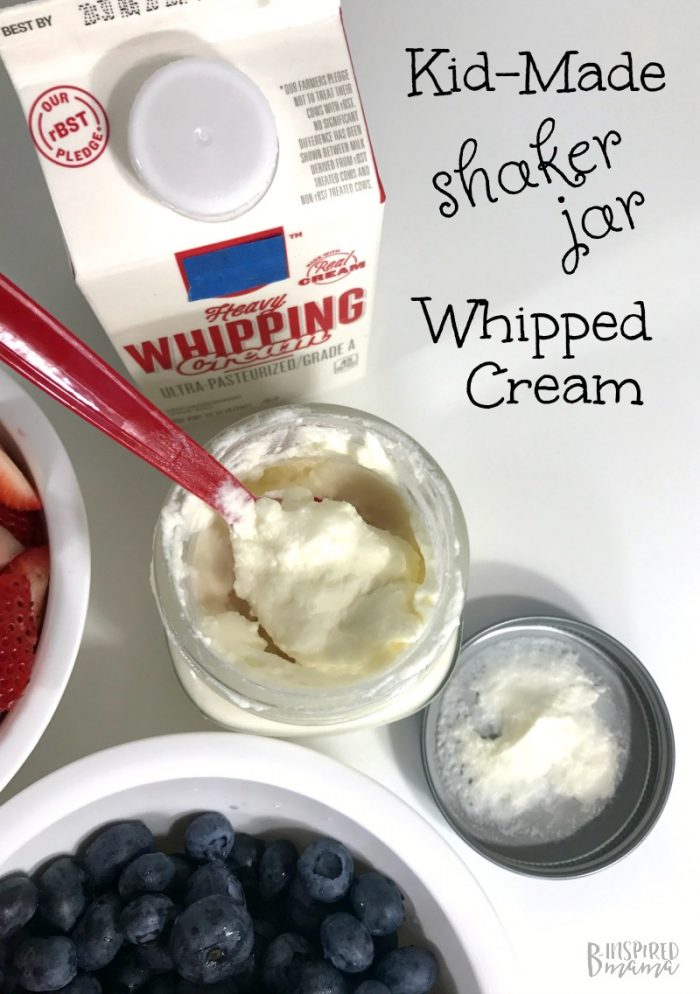 Kid-Made Shaker Jar Whipped Cream Recipe