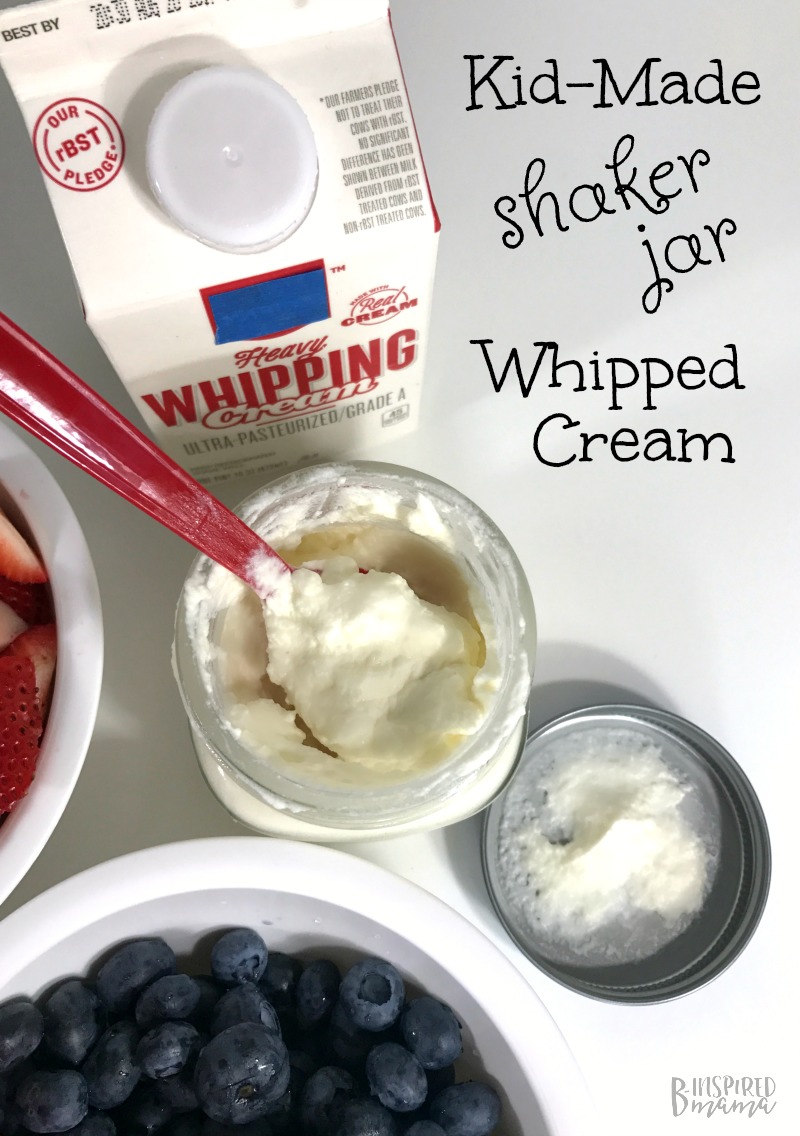Kid-Made Shaker Jar Homemade Whipped Cream Recipe