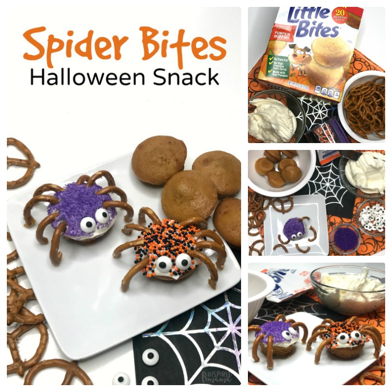 Seriously cute Spider Bites for a fun Halloween Snack for Kids - at B-Inspired Mama