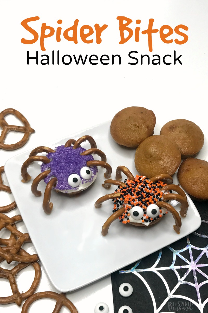 Spider Bites for a fun Halloween Snack for the kids - at B-Inspired Mama