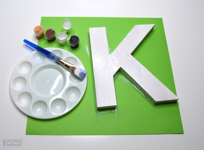 Cute Painted Letter Craft - Painting the base coat of white