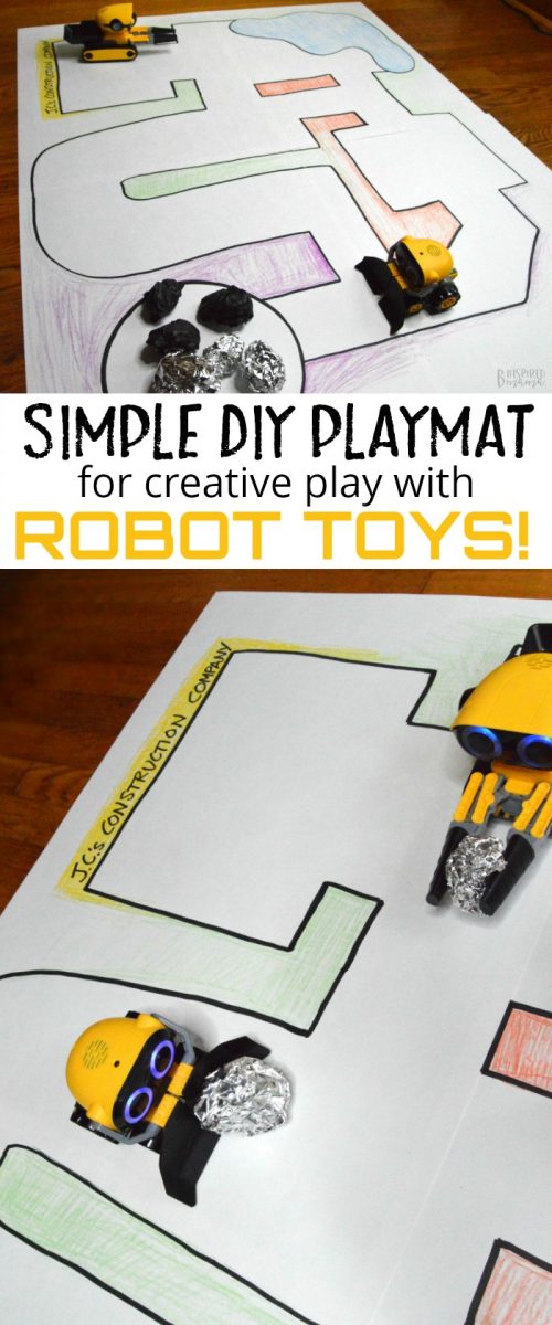 How to Make a Simple DIY Playmat for Kids Robot Toys - at B-Inspired Mama