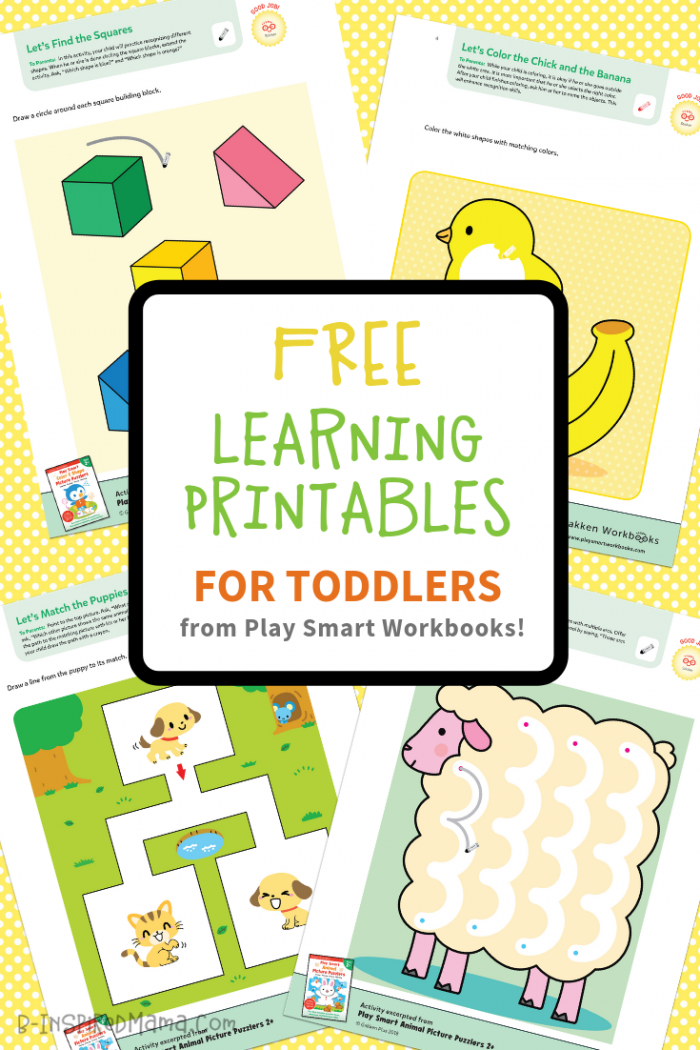 FREE Color and Shape Learning Printables for Toddlers - from Play Smart Workbooks