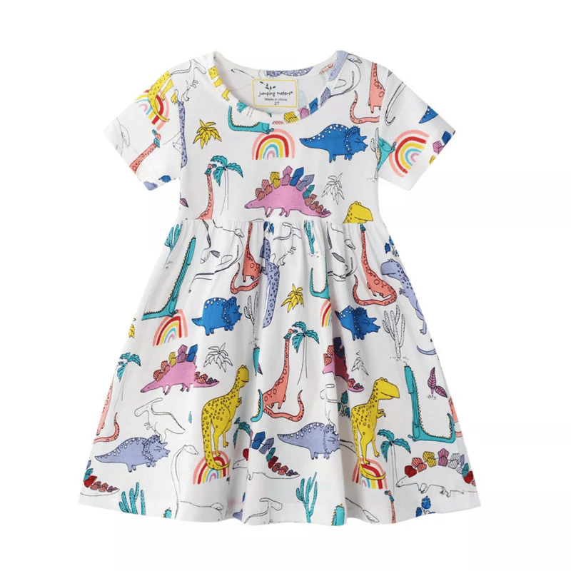 57. Dinosaur Rainbow Print Dress