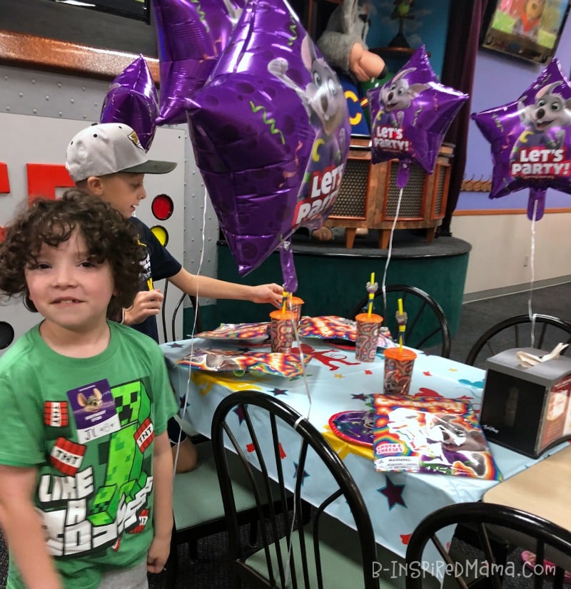 J.C. at his Chuck E Cheese Birthday Party