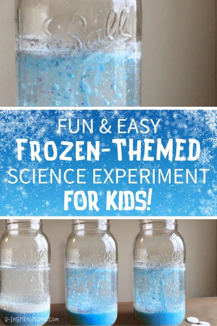 Frozen-Themed Snowstorm in a Jar Science Experiment for Kids!