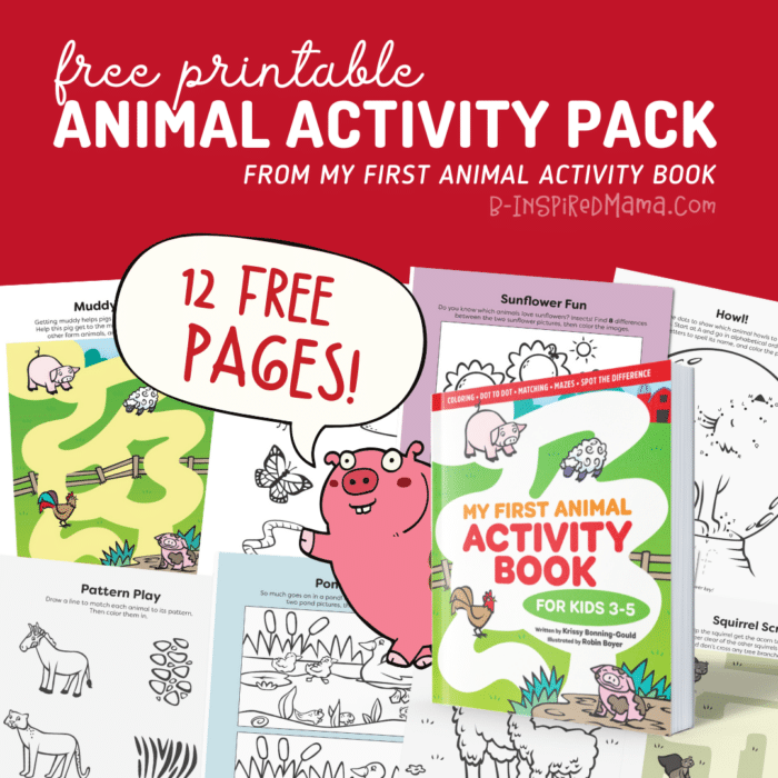 12-Page FREE Printable Animal Activity Pack - a sample from My First Animal Activity Book!