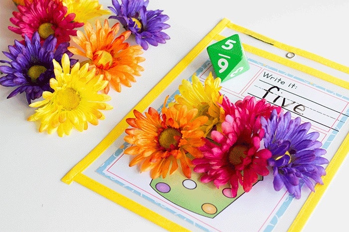 Spring Roll & Count Flower Pot Math Game