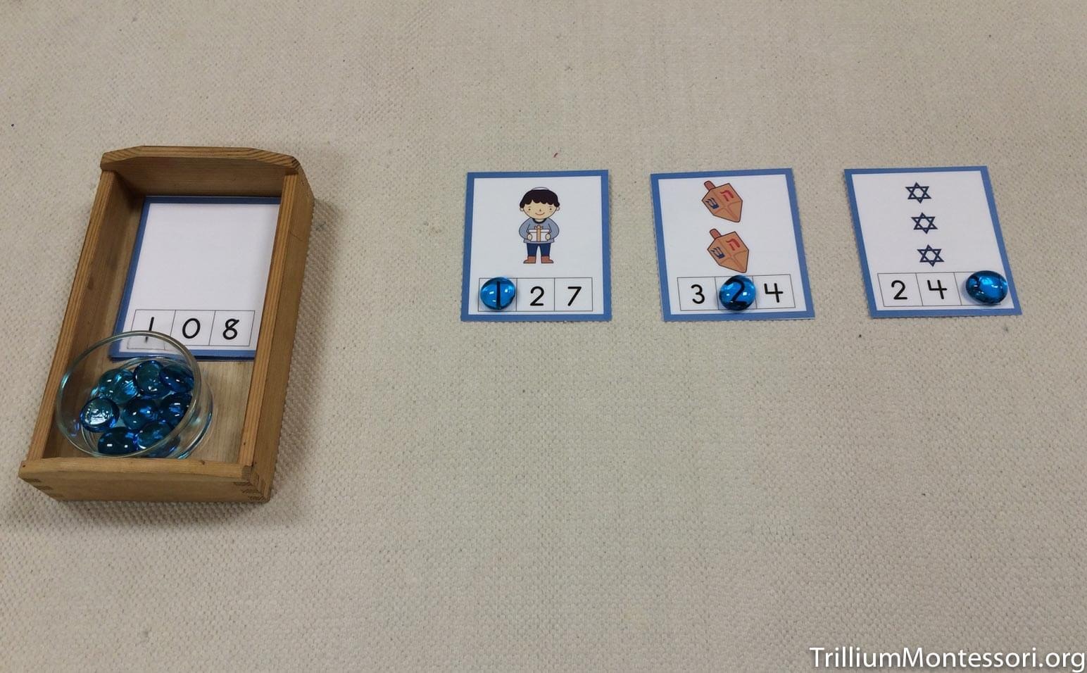 Printable Hanukkah Counting and Number Cards