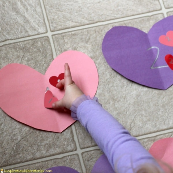 Valentines Hearts Number Line Game