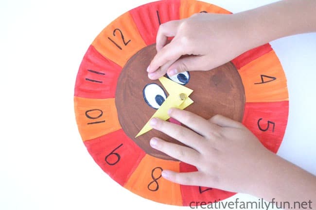 Telling Time with a Turkey Clock Craft