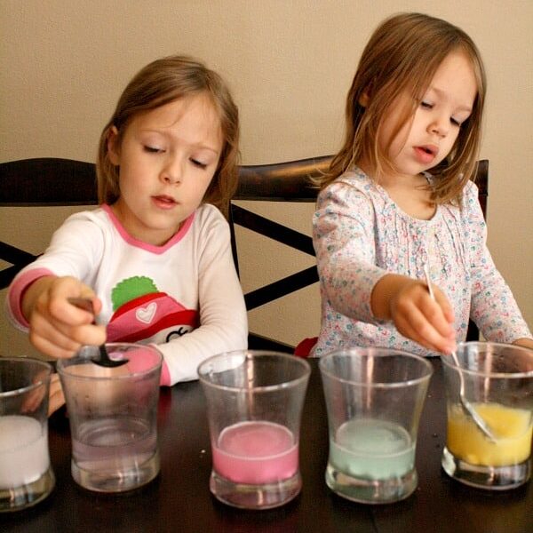 Candy Heart Rainbow Science Experiment